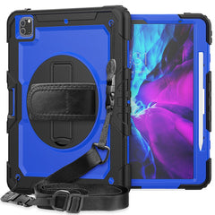 Tablet Case for iPad Pro 12.9 (2022) / (2021) / (2020) / (2018) Swivel Kickstand Hand Strap PC + Silicone Cover with Shoulder Strap