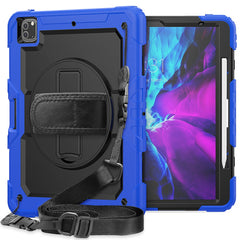 Tablet Case for iPad Pro 12.9 (2022) / (2021) / (2020) / (2018) Swivel Kickstand Hand Strap PC + Silicone Cover with Shoulder Strap