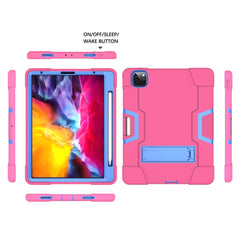 Color Splicing Shock Proof TPU + PC + Silicone Hybrid Case with Kickstand for iPad Pro 12.9 (2022) (2021) (2020)