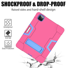 Color Splicing Shock Proof TPU + PC + Silicone Hybrid Case with Kickstand for iPad Pro 12.9 (2022) (2021) (2020)