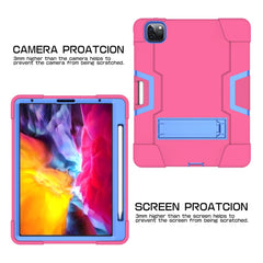 Color Splicing Shock Proof TPU + PC + Silicone Hybrid Case with Kickstand for iPad Pro 12.9 (2022) (2021) (2020)