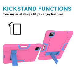 Color Splicing Shock Proof TPU + PC + Silicone Hybrid Case with Kickstand for iPad Pro 12.9 (2022) (2021) (2020)