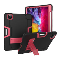 Color Splicing Shock Proof TPU + PC + Silicone Hybrid Case with Kickstand for iPad Pro 12.9 (2022) (2021) (2020)