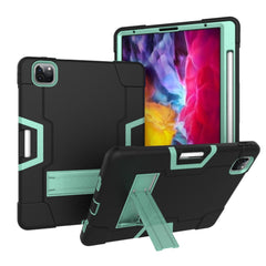 Color Splicing Shock Proof TPU + PC + Silicone Hybrid Case with Kickstand for iPad Pro 12.9 (2022) (2021) (2020)