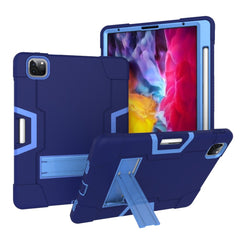 Color Splicing Shock Proof TPU + PC + Silicone Hybrid Case with Kickstand for iPad Pro 12.9 (2022) (2021) (2020)