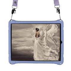 Kickstand PC Soft Silicone Case with Hanging Rope for iPad Pro 12.9 (2022) (2021) (2020) / (2018)