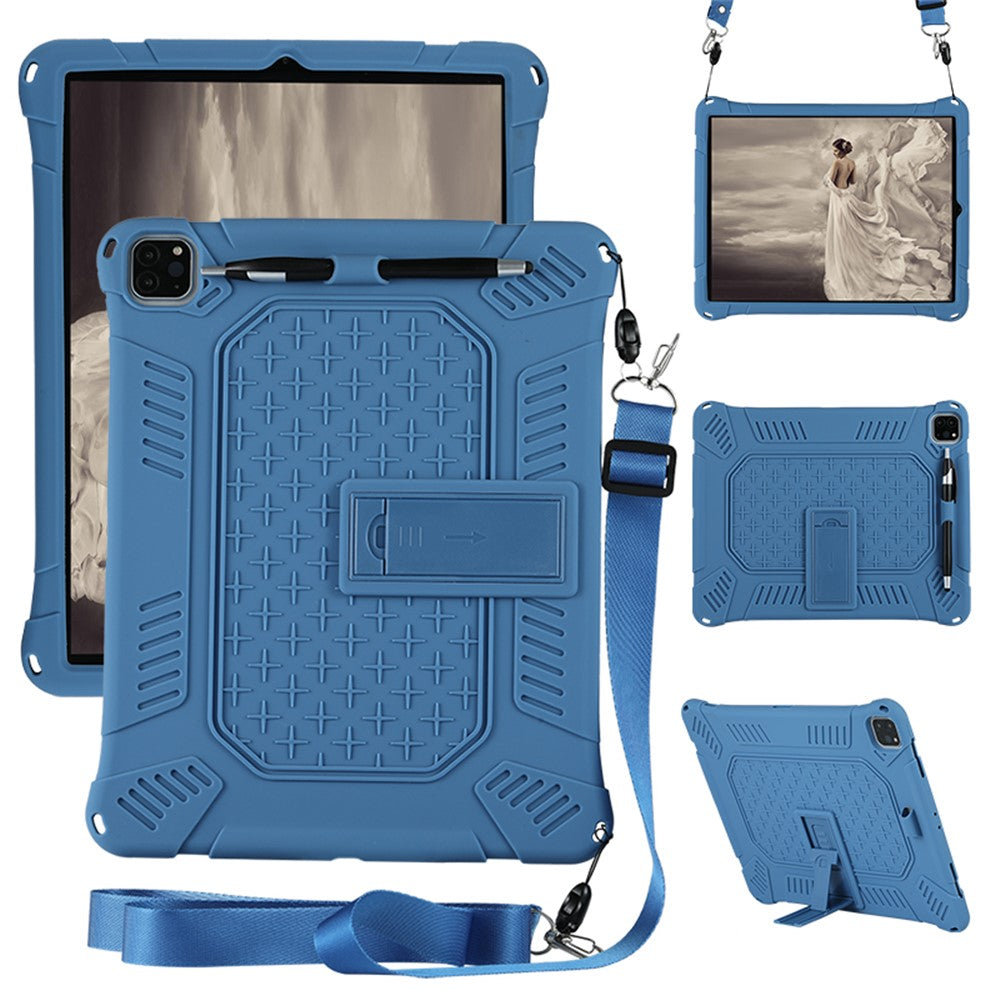 Kickstand PC Soft Silicone Case with Hanging Rope for iPad Pro 12.9 (2022) (2021) (2020) / (2018)