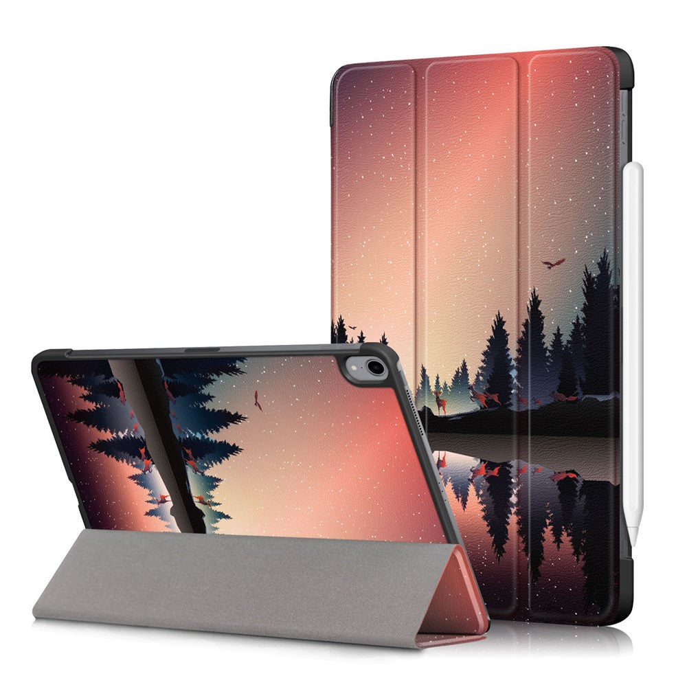 Pattern Printing Tri-Fold Stand PU Leather Magnetic Cover for iPad Air 11 (2025) / (2024) / Air (2020) / Air (2022) - TechGearPal