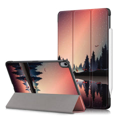 Pattern Printing Tri-Fold Stand PU Leather Magnetic Cover for iPad Air 11 (2025) / (2024) / Air (2020) / Air (2022)