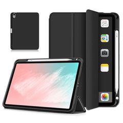 Auto Wake / Sleep Litch Skin PU Leather Tri-Fold Stand Case with Pencil Holder for iPad Air 11 (2025) / (2024) / Air (2020) / Air (2022)