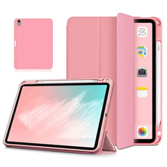 Auto Wake / Sleep Litch Skin PU Leather Tri-Fold Stand Case with Pencil Holder for iPad Air 11 (2025) / (2024) / Air (2020) / Air (2022)