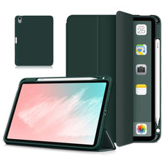 Auto Wake / Sleep Litch Skin PU Leather Tri-Fold Stand Case with Pencil Holder for iPad Air 11 (2025) / (2024) / Air (2020) / Air (2022)