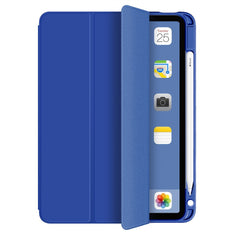 Auto Wake / Sleep Litch Skin PU Leather Tri-Fold Stand Case with Pencil Holder for iPad Air 11 (2025) / (2024) / Air (2020) / Air (2022)
