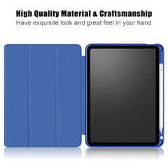 Auto Wake / Sleep Litch Skin PU Leather Tri-Fold Stand Case with Pencil Holder for iPad Air 11 (2025) / (2024) / Air (2020) / Air (2022)