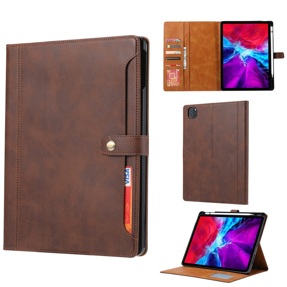 PU Leather Wallet Stand Tablet Case with Pen Slot Design for iPad Air 13 (2025) / (2024) / Pro 12.9 (2022) / (2021) / (2020) / (2018)