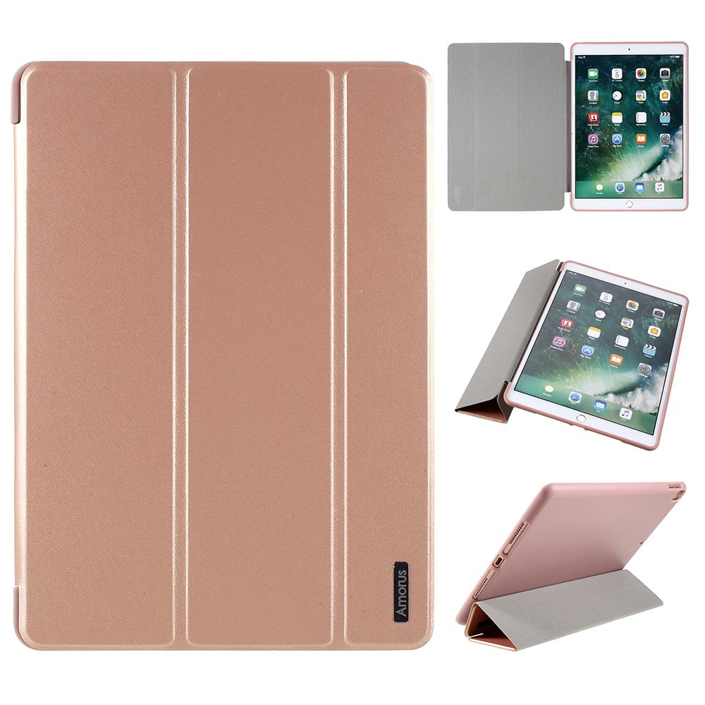 AMORUS Tri-fold Stand Leather Smart Case with TPU Back Cover for iPad 10.2 (2021)/(2020)/(2019)