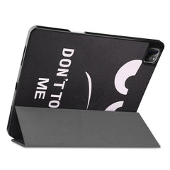 Pattern Printing Tri-Fold Stand PU Leather Tablet Cover Smart Case with Pen Slot for iPad Pro 12.9-inch (2021)