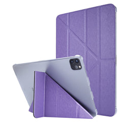 Silk Texture Leather Smart Tablet Cover Origami Stand Shell for iPad Pro 12.9-inch (2021)