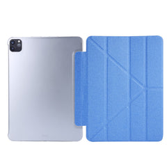 Silk Texture Leather Smart Tablet Cover Origami Stand Shell for iPad Pro 12.9-inch (2021)
