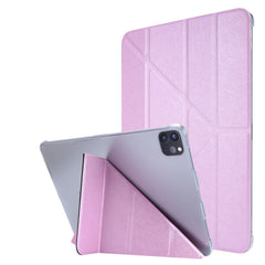 Silk Texture Leather Smart Tablet Cover Origami Stand Shell for iPad Pro 12.9-inch (2021)