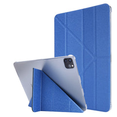 Silk Texture Leather Smart Tablet Cover Origami Stand Shell for iPad Pro 12.9-inch (2021)