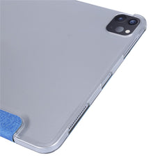 Silk Texture Tri-fold Stand PU Leather Tablet Smart Case Cover Shell for iPad Pro 12.9-inch (2021)