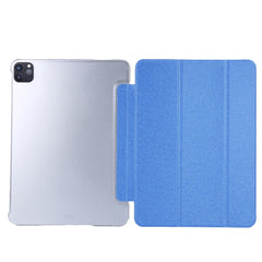 Silk Texture Tri-fold Stand PU Leather Tablet Smart Case Cover Shell for iPad Pro 12.9-inch (2021)