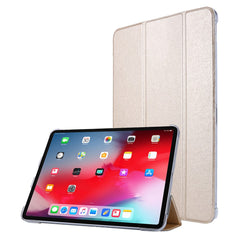 Silk Texture Tri-fold Stand PU Leather Tablet Smart Case Cover Shell for iPad Pro 12.9-inch (2021)
