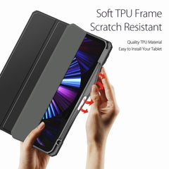 DUX DUCIS TOBY Series Tri-fold Stand Leather Smart Tablet Protective Case Cover for iPad Pro 11 (2022) / (2021) / (2020) / (2018)