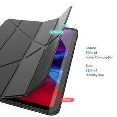 For iPad Pro 12.9-inch (2022) / (2021) / (2020) / (2018) Origami Stand Smart TPU Leather Case Tablet Cover Protector