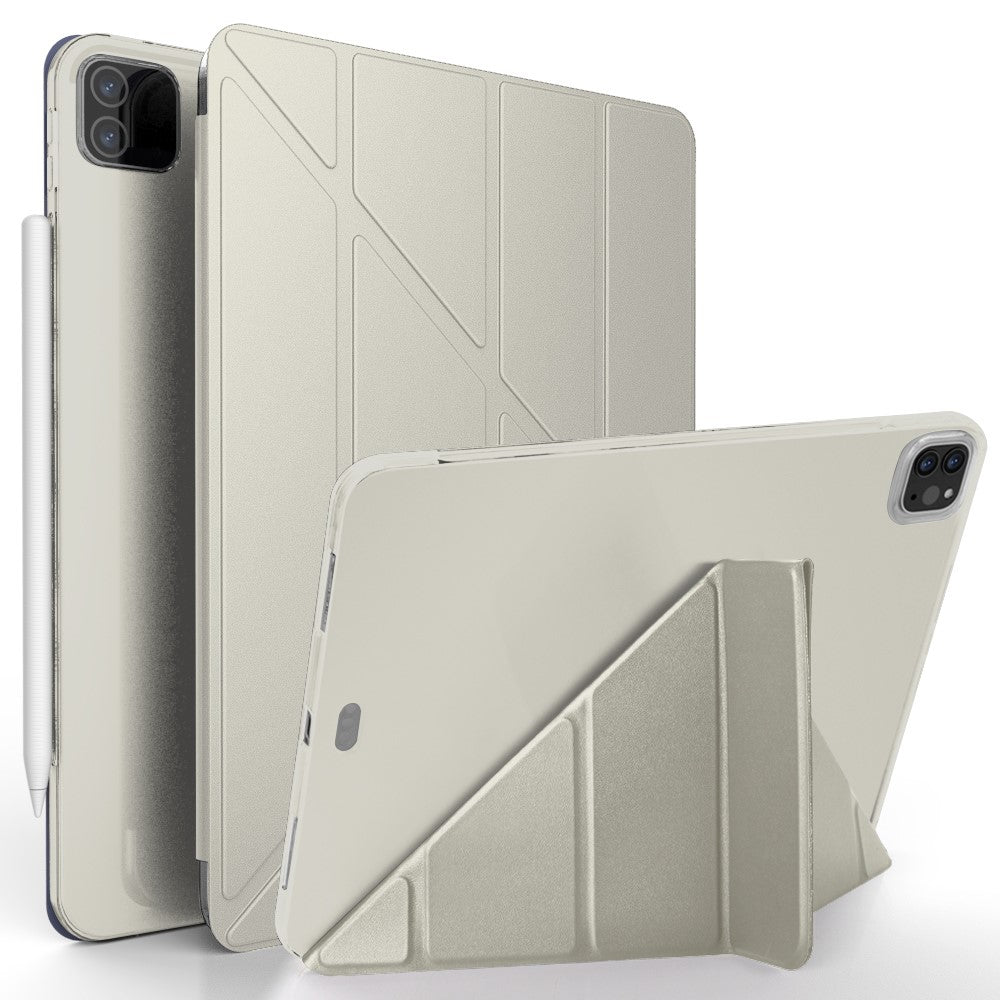 For iPad Pro 12.9-inch (2022) / (2021) / (2020) / (2018) Origami Stand Smart TPU Leather Case Tablet Cover Protector