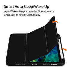 Auto-Absorbed Smart Auto Sleep / Wake Up Tablet Stand Case Cover with Pen Slot for iPad Pro 12.9 (2022 / 2021 / 2020 / 2018)