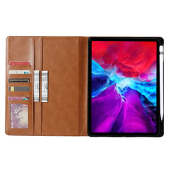 PU Leather Folding Stand Wallet Tablet Back Cover with Pen Holder & Card Holder for iPad Pro 12.9-inch (2021)