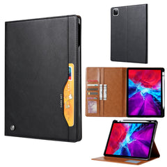 PU Leather Folding Stand Wallet Tablet Back Cover with Pen Holder & Card Holder for iPad Pro 12.9-inch (2021)