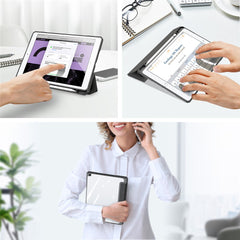 DUX DUCIS TOBY Series Tri-fold Leather Stand Tablet Case with Auto Sleep / Wake for iPad 9.7-inch (2017)/(2018)
