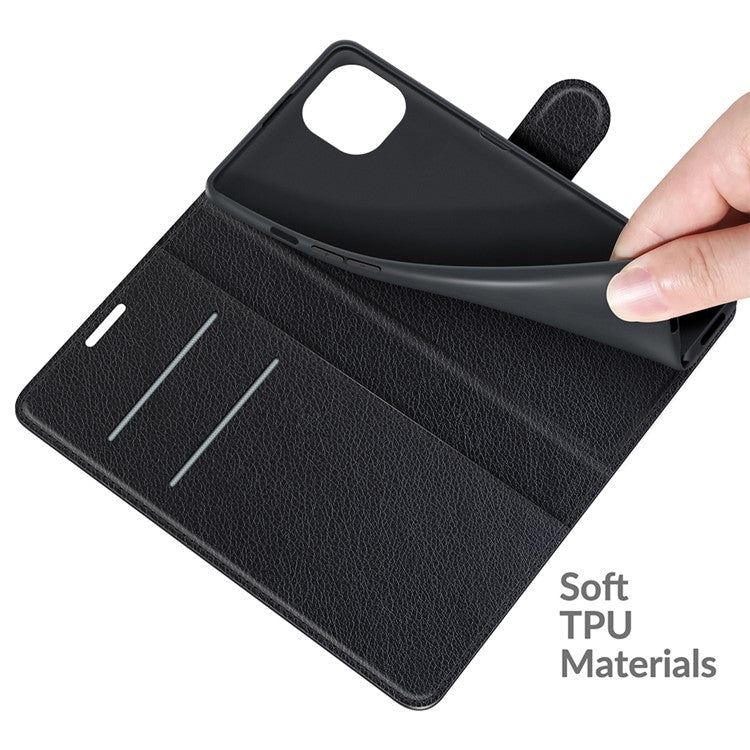 Full Protective Litchi Skin Leather Wallet Case Mobile Phone Stand Case Cover for iPhone 13 mini 5.4 inch - TechGearPal