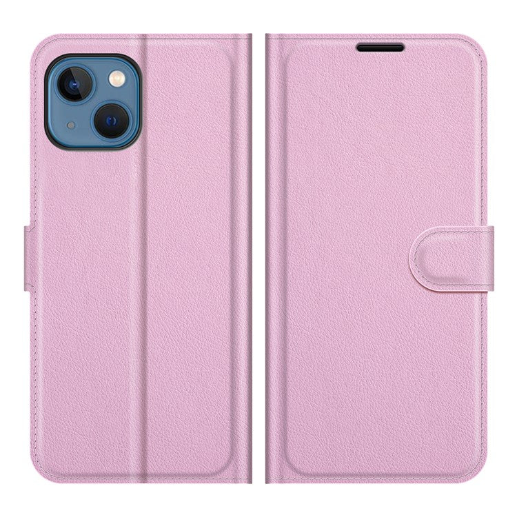 Full Protective Litchi Skin Leather Wallet Case Mobile Phone Stand Case Cover for iPhone 13 mini 5.4 inch - TechGearPal