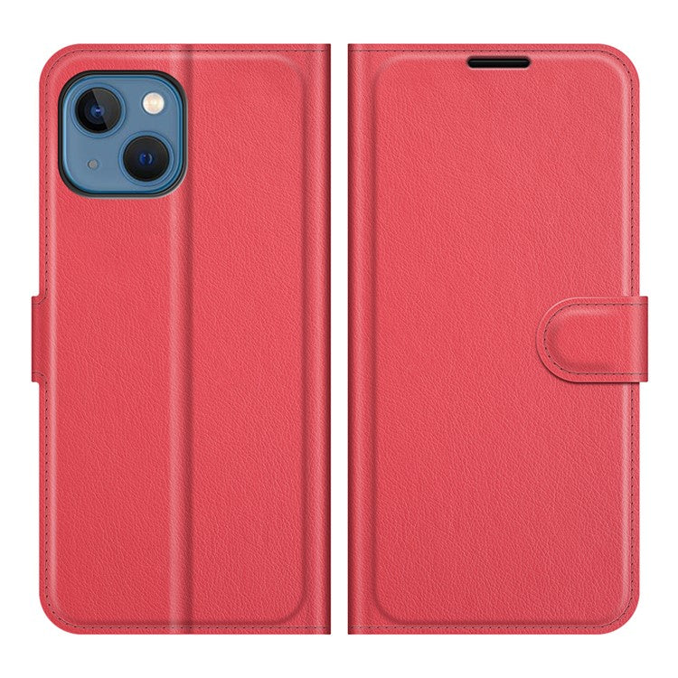 Full Protective Litchi Skin Leather Wallet Case Mobile Phone Stand Case Cover for iPhone 13 mini 5.4 inch - TechGearPal