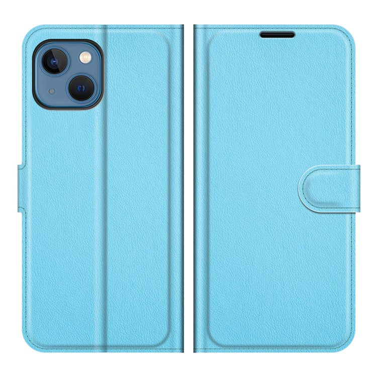 Full Protective Litchi Skin Leather Wallet Case Mobile Phone Stand Case Cover for iPhone 13 mini 5.4 inch - TechGearPal