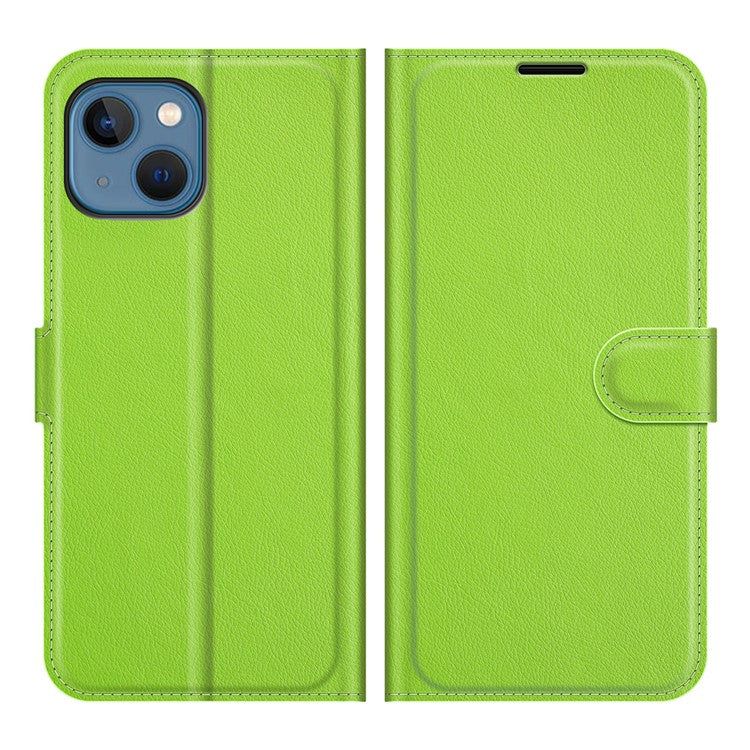 Full Protective Litchi Skin Leather Wallet Case Mobile Phone Stand Case Cover for iPhone 13 mini 5.4 inch - TechGearPal