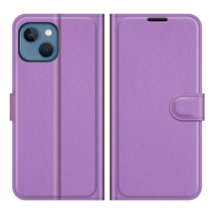 Full Protective Litchi Skin Leather Wallet Case Mobile Phone Stand Case Cover for iPhone 13 mini 5.4 inch - TechGearPal