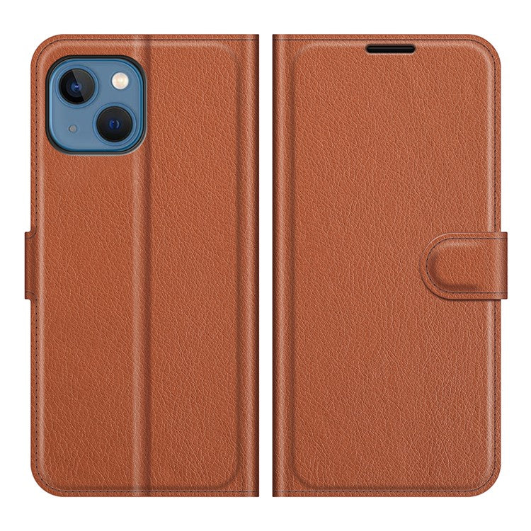 Full Protective Litchi Skin Leather Wallet Case Mobile Phone Stand Case Cover for iPhone 13 mini 5.4 inch - TechGearPal