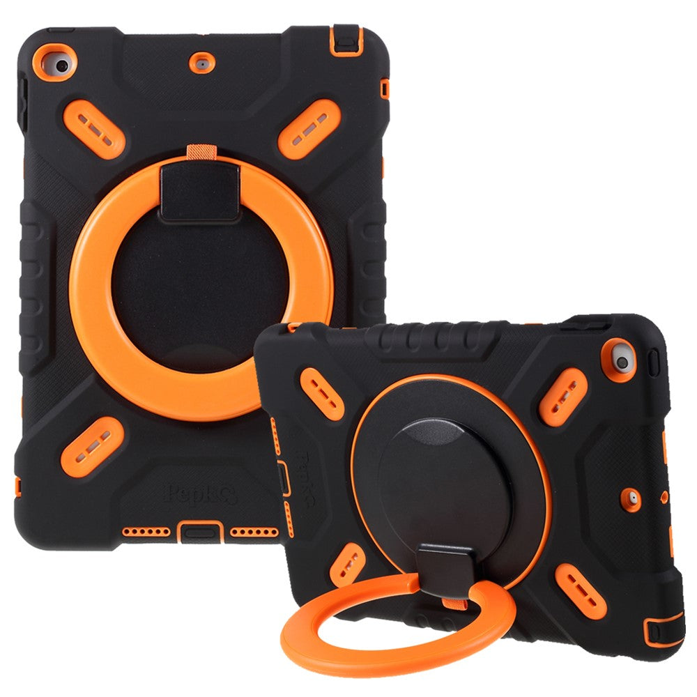 PEPKOO 360° Rotary Kickstand PC + Silicone Combo Support Tablet Cover for iPad 10.2 (2021)/(2020)/(2019)/Air 10.5 inch (2019)