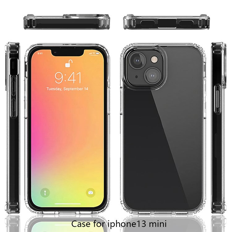 Anti-Scratch Shockproof Acrylic + TPU Bumper Transparent Protective Back Case for iPhone 13 mini 5.4 inch - TechGearPal