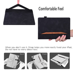 Business Style Wallet Stand Leather Tablet Cover with Front Pocket for iPad Air 13 (2025) / (2024) / Pro 12.9 (2022) / (2021) / (2020)