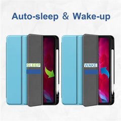 ENKAY HAT PRINCE Tri-fold Stand Auto Wake / Sleep PU Leather Tablet Case with Pen Slot for iPad Pro 11 (2022) /  (2021) / (2020)