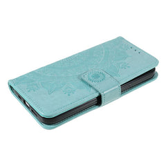 Stylish Imprinted Mandala Totem Pattern PU Leather Shockproof Flip Magnetic Case with Strap for iPhone 13 6.1 inc - TechGearPal