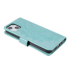 Stylish Imprinted Mandala Totem Pattern PU Leather Shockproof Flip Magnetic Case with Strap for iPhone 13 6.1 inc - TechGearPal
