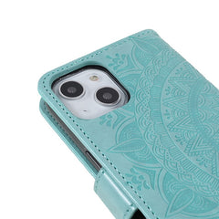 Stylish Imprinted Mandala Totem Pattern PU Leather Shockproof Flip Magnetic Case with Strap for iPhone 13 6.1 inc - TechGearPal