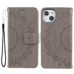 Stylish Imprinted Mandala Totem Pattern PU Leather Shockproof Flip Magnetic Case with Strap for iPhone 13 6.1 inc - TechGearPal